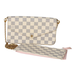 Rose Ballerine Damier Azur Canvas Felicie Pochette