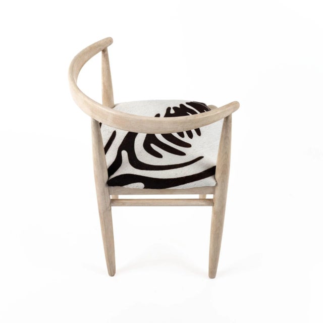 Mid-Century Modern 1970s Corner Bleached Oak Chair For Sale - Image 3 of 9