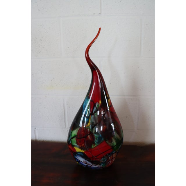 Abstract Art Glass Sculpture | Chairish
