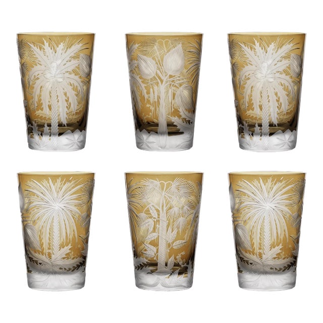 ARTEL Primeval Palms Tumbler in Taupe - Set of 6 For Sale