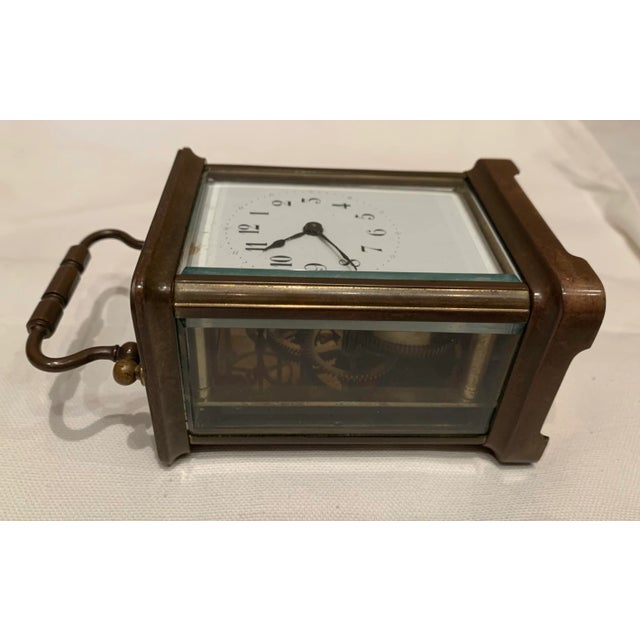 Vintage Early 20th Century Brass Carriage Clock For Sale In Los Angeles - Image 6 of 8
