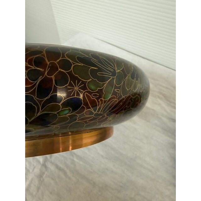 Chinese Cloisonné Chrysanthemum Bowl + Stand For Sale - Image 12 of 12