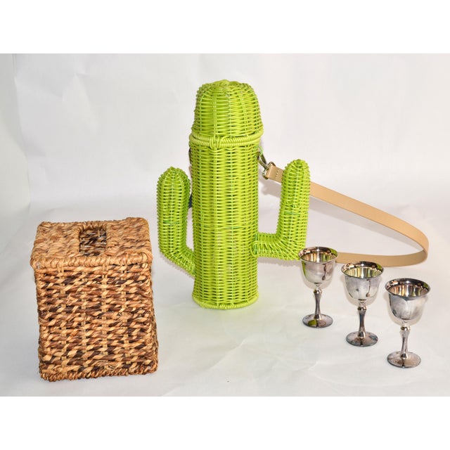 Vintage Natural Fiber Handwoven Seagrass Tissue Box Cover Bohemian For Sale - Image 12 of 13