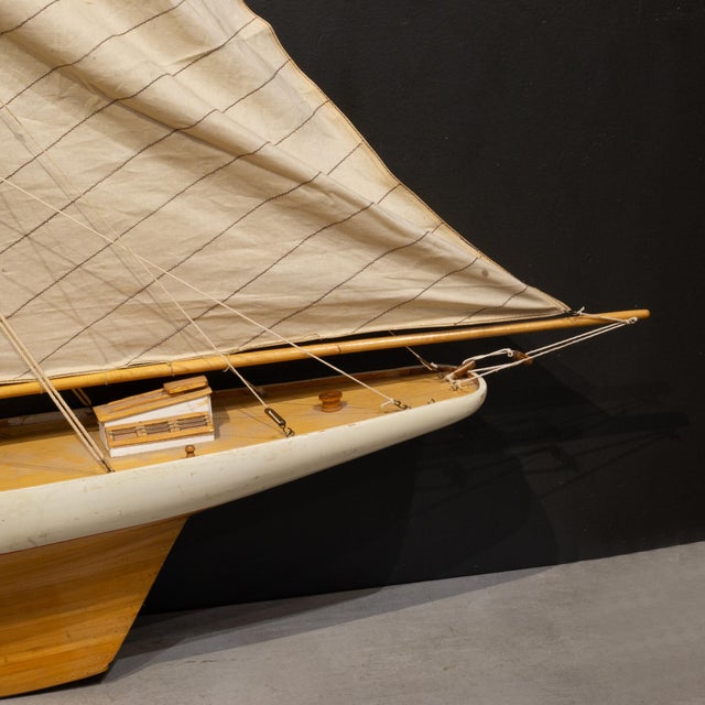 Wood Vintage Wooden Pond Yacht Model For Sale - Image 7 of 7