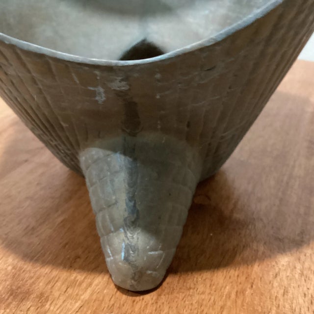 Metal Vintage Brass Sea Shell Basket Pot Planter For Sale - Image 7 of 13