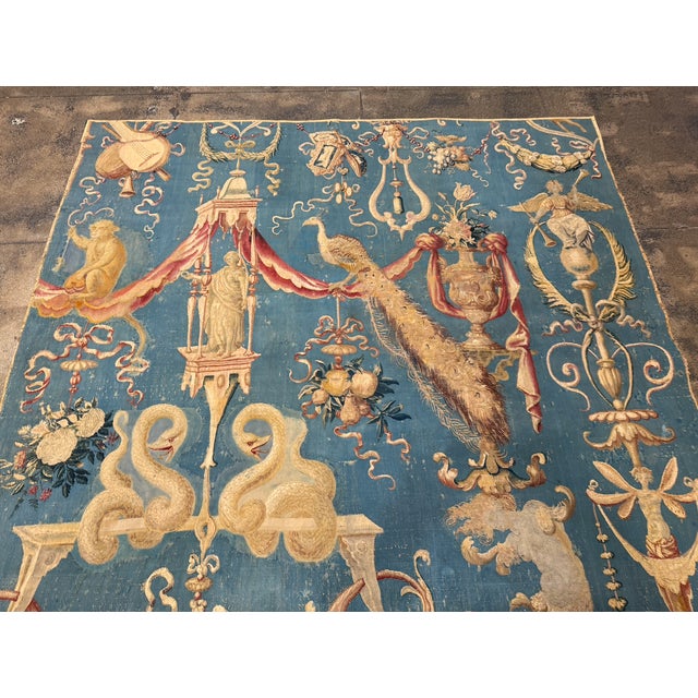 French 18th Century French Tapestry 5'6'' X 5'6'' For Sale - Image 3 of 7
