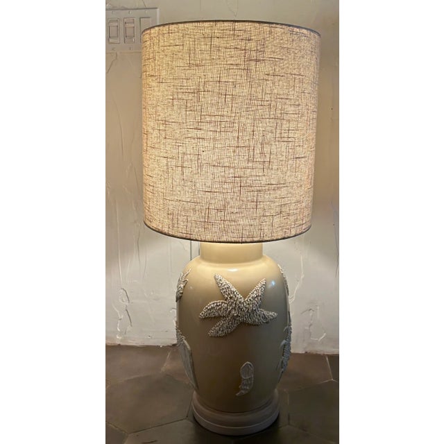 California Coastal Chic Seashell Encrusted Ginger Lamp For Sale - Image 4 of 13