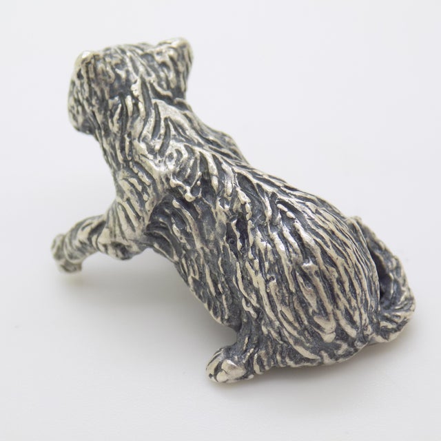 Vintage Italian Sweet Kitten Miniature Figurine in Silver 800, 1970s For Sale - Image 4 of 12