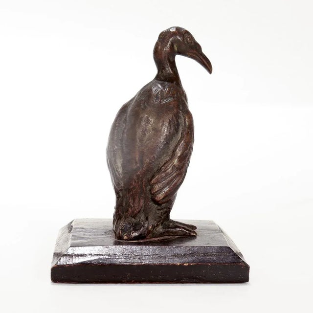 Late 20th Century Vintage Miniature Bronze Cormorant Figurine or Sculpture For Sale - Image 5 of 11