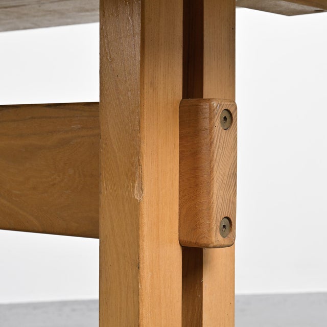 Elm Dining Table by Charlotte Perriand for Les Arcs, France, 1970s For Sale - Image 11 of 14