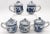 Qing Dynasty, Qianlong Blue & White Floral Syllabub Cups & Covers - Set of 5 For Sale In West Palm - Image 6 of 12