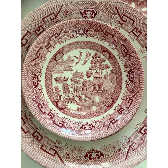 Ceramic Vintage Pink Willow Rosa Chinoiserie Dinner Set Made in England - A Set of 38 Pieces For Sale - Image 7 of 12