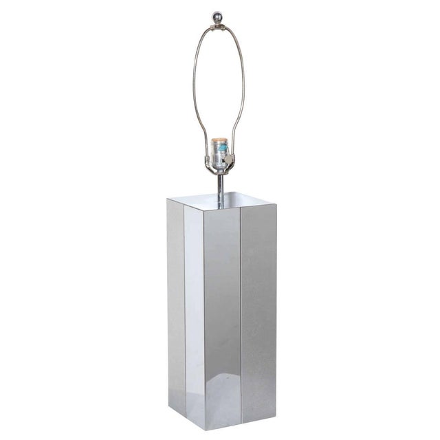 Chrome Paul Evans Brushed Aluminum and Polished Steel "Cityscape" Table Lamp, 1970's For Sale - Image 8 of 8