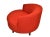 Directional Milo Baughman Style Swivel Chair Walnut Base & Red Italian Bouclé Fabric - Pair For Sale - Image 4 of 13