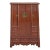 Chinese Vintage Distressed Brick Red Color Narrow a Shape Cabinet For Sale