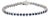 Geometric 5.54 Carat Blue Sapphire Hexagon Tennis Bracelet in 14k White Gold For Sale