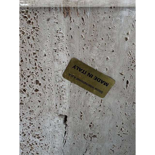 1980s Italian Postmodern Organic Travertine Console Table by Stone International For Sale - Image 9 of 12