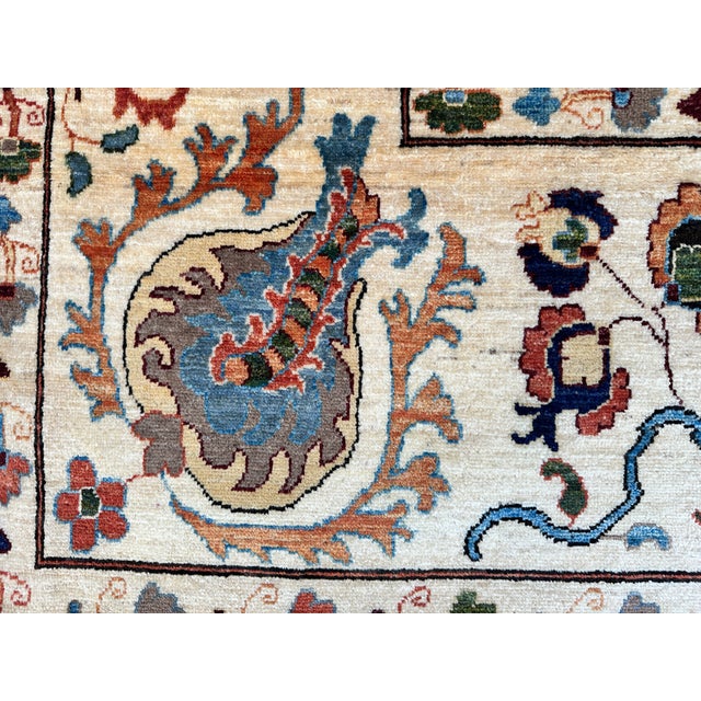 Hand-Knotted Afghan Suzani Chobi Wool Area Rug - 8'3" X 11'4" For Sale - Image 9 of 15