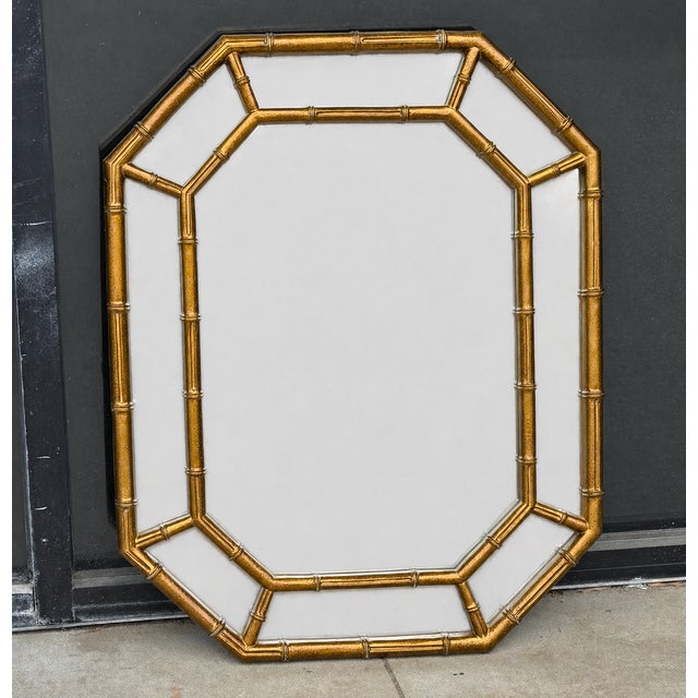 Mid 20th Century Mid-Century Hollywood Regency Style Faux Bamboo Giltwood Mirrors - Pair For Sale - Image 5 of 8