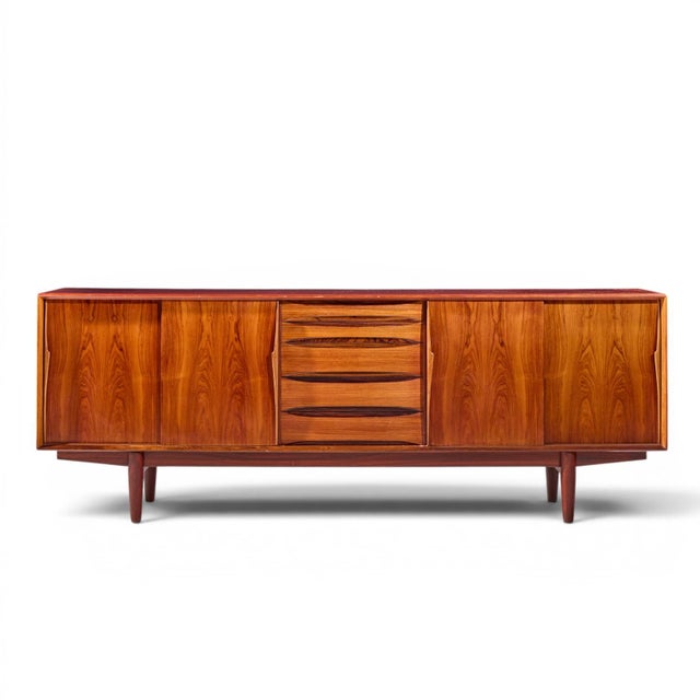 Arne Vodder for Skovby 7738 Mid Century Danish Rosewood Credenza This credenza measures: 86.75 wide x 18.5 deep x 31.75...