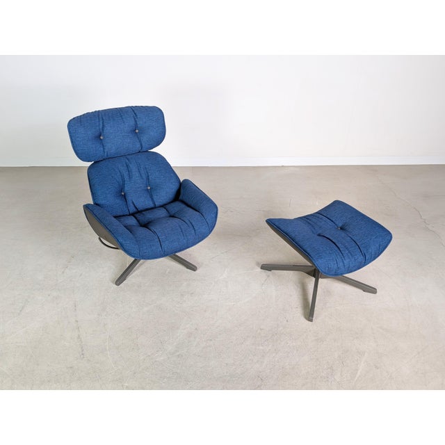 Wood Set of Lounge Chair with Ottoman by Cédric Ragot for Roche Bobois For Sale - Image 7 of 11