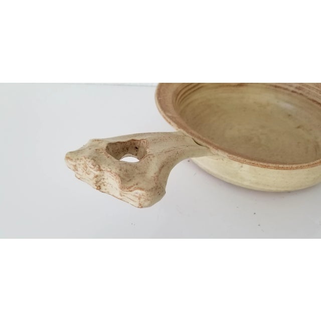 Vintage Handmade Stoneware Pot With Handle For Sale - Image 4 of 7