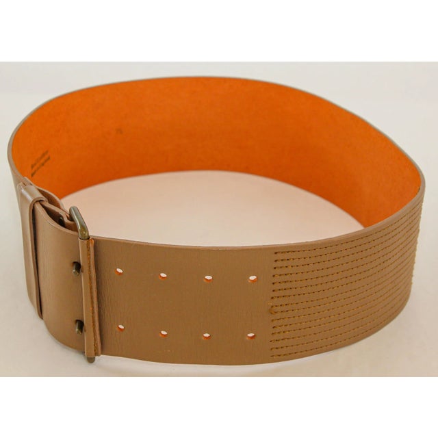 Dries Van Noten Oversized Wide Leather Waist Belt For Sale - Image 4 of 11