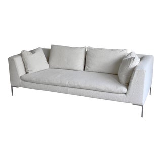 B&B Italia Charles Sofa in Ivory Sila Boucle For Sale