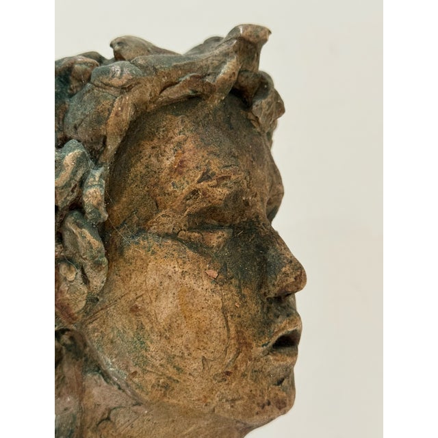 Stone Larry Mohr Studio Ceramic Bust on Marble Plinth For Sale - Image 7 of 7