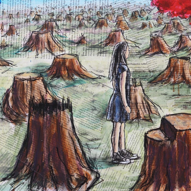 The Roots of Insight - Original Mixed Media Surrealist Original Artwork by Robert Lebsack For Sale - Image 4 of 9