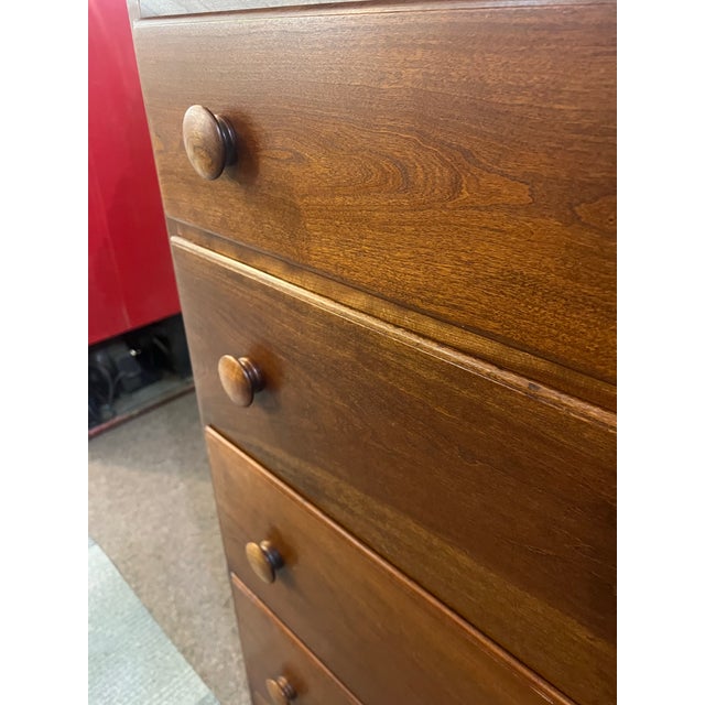 Wood 1940s Stickley Solid Cherry Chest of Drawers Dresser For Sale - Image 7 of 8