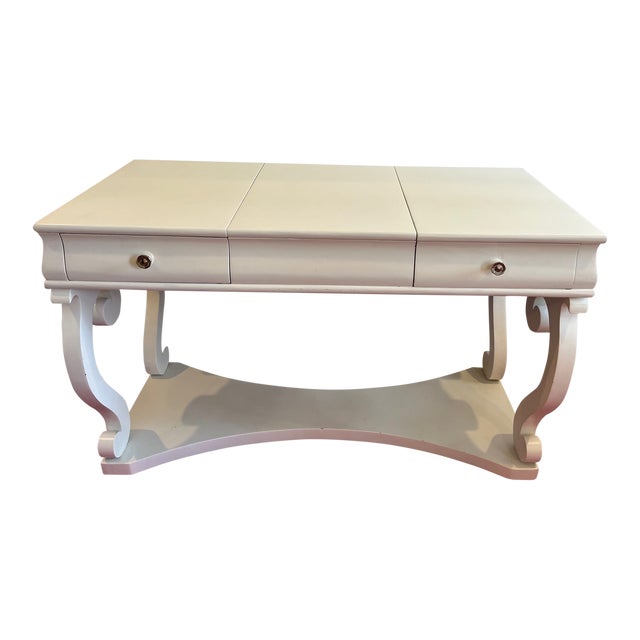 Boho Chic Style White Writing Desk For Sale