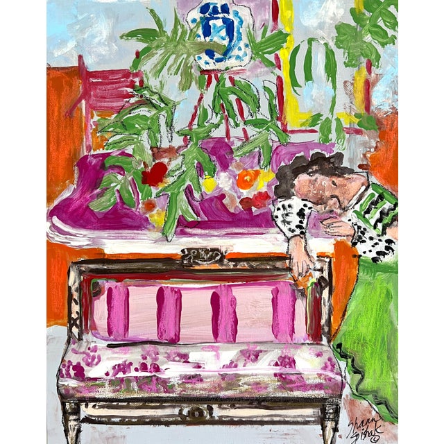 2020s Fauvist Painting After Matisse Woman Sleeping Original by Shann Spishak For Sale - Image 5 of 5