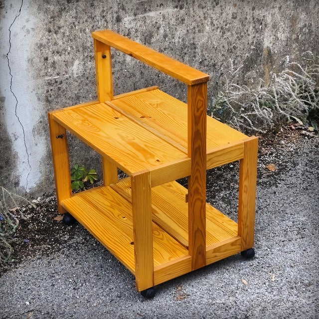 Folding Serving Table in Scandinavian Pine, 1970s For Sale - Image 12 of 18