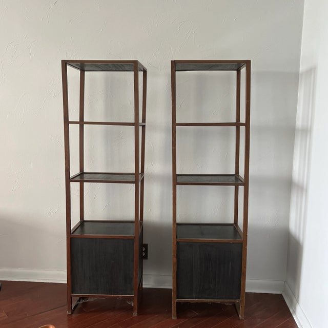Korean Shelves Elmwood Curios - Set of 2 For Sale In Nashville - Image 6 of 13