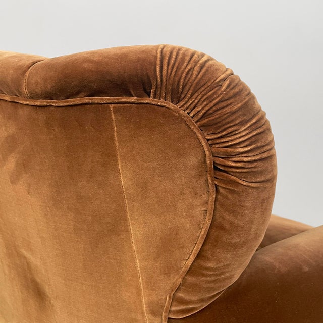 Italian Art Deco Two-Seater Sofa in Brown Velvet, 1930s For Sale - Image 13 of 18