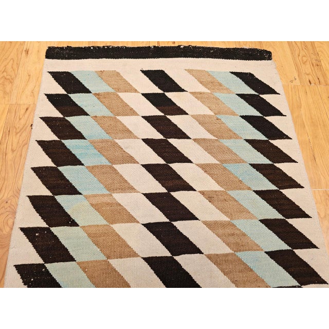 1900 - 1909 Vintage Navajo Rug, Eye Dazzler Pattern, Wool & Cotton, Native American Wall Art, 3x5 For Sale - Image 5 of 12