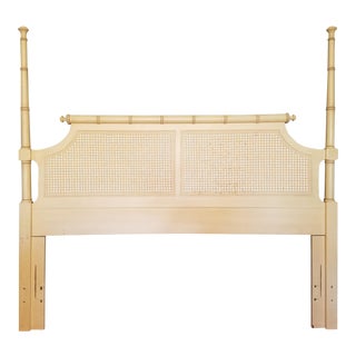 1960s Boho Chic Henry Link Bali Hai Queen Faux Bamboo Headboard For Sale