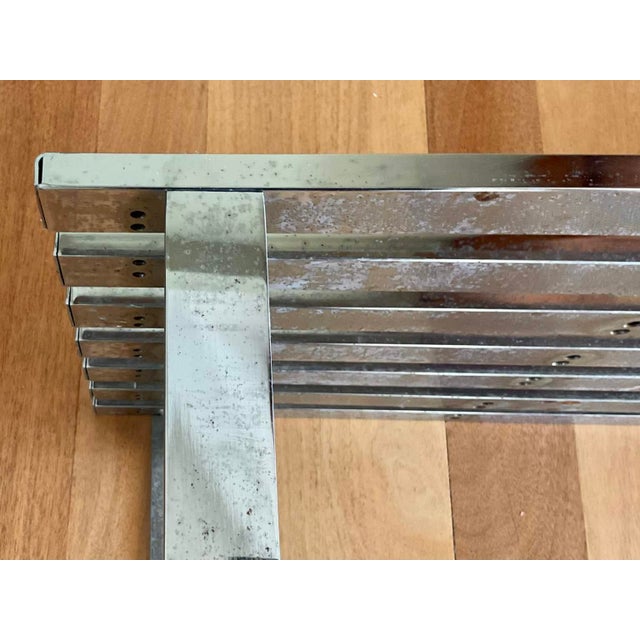 Chrome Vintage Milo Baughman Chrome Slatted Coffee Table Bench for Dia For Sale - Image 8 of 12