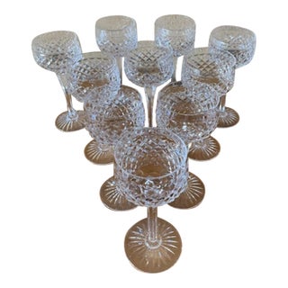 Stuart Crystal /Waterford Wine Glasses Vintage Rare Hand Blown & Cut Royal Warrant Hardwicke Pattern Set 10 For Sale