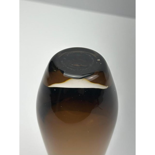 Glass Vintage Smoked Brown Sommerso Glass Bud Vase from Strombergshyttan, 1960s For Sale - Image 7 of 10