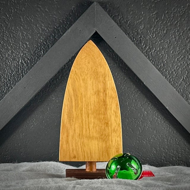 Modern Handmade Teak Wood Tabletop Christmas Trees, Scandi Style Christmas Decor - Set of 3 For Sale In Little Rock - Image 6 of 12