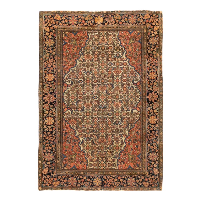 Late 18th Century Antique Farahan Sarouk Rug 3'5'' x 5' For Sale