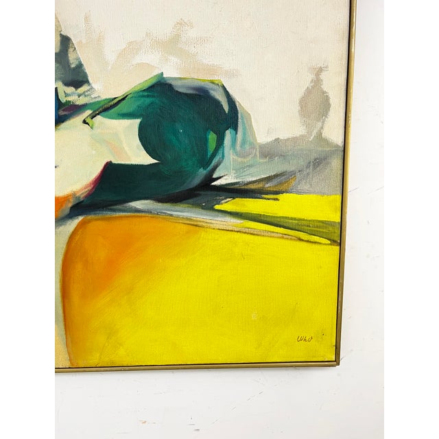 C. 1970s Modernist Abstract Figurative Painting Signed With Initials For Sale In Boston - Image 6 of 8