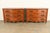 French Provincial Ralph Lauren French Provincial Louis XV Carved Walnut Marble Top Commodes or Chests of Drawers, Pair For Sale - Image 3 of 16