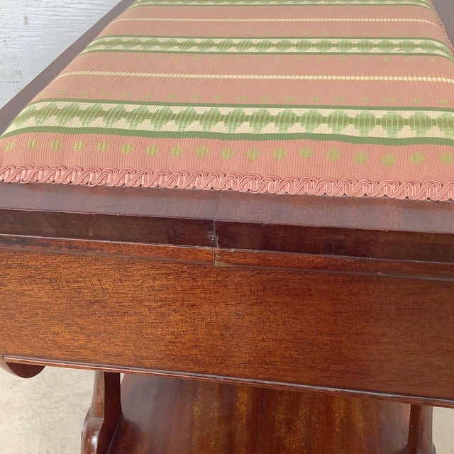 Vintage Classical Revival Upholstered Footstool With Scroll Base For Sale - Image 12 of 12