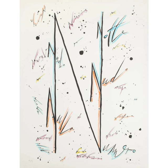 Letter N - Variation - Hand-Colored Lithograph by Raphael Alberti - 1972 1972 For Sale