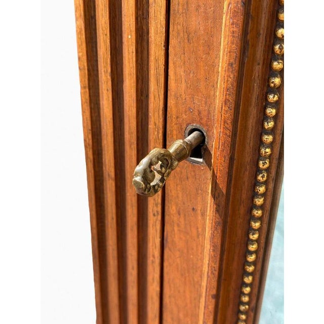 Wood Louis XVI Style Showcase in Walnut For Sale - Image 7 of 13