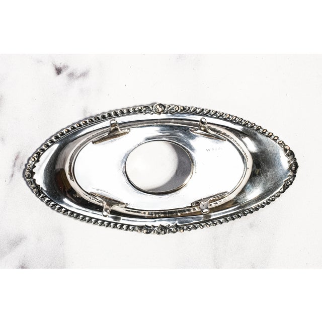 Lovely Edwardian English Antique Sterling Silver Crystal Inkwell Pen Tray Desk Office Home Decor For Sale - Image 18 of 18