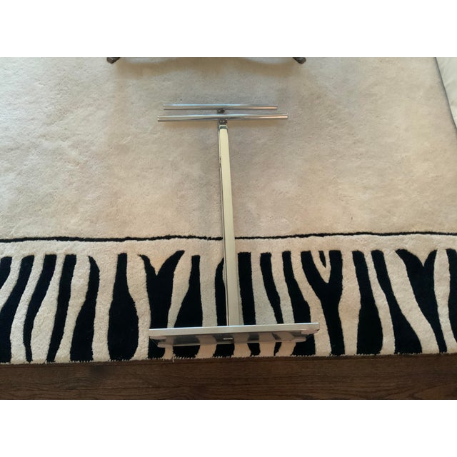 1990s Modern Polished Chrome Free Standing Double Towel Blanket Rack For Sale In Chicago - Image 6 of 12